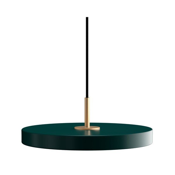Ciemnozielona metalowa lampa wisząca LED ze ściemniaczem i metalowym kloszem ø 31 cm Asteria Plus – UMAGE