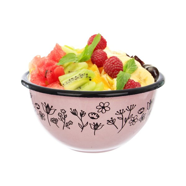 Różowa emaliowana miska Orion Meadow, ø 12 cm-image-2