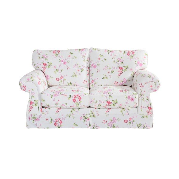 Różowo-biała sofa w kwiaty Max Winzer Mina, 173 cm-image-1