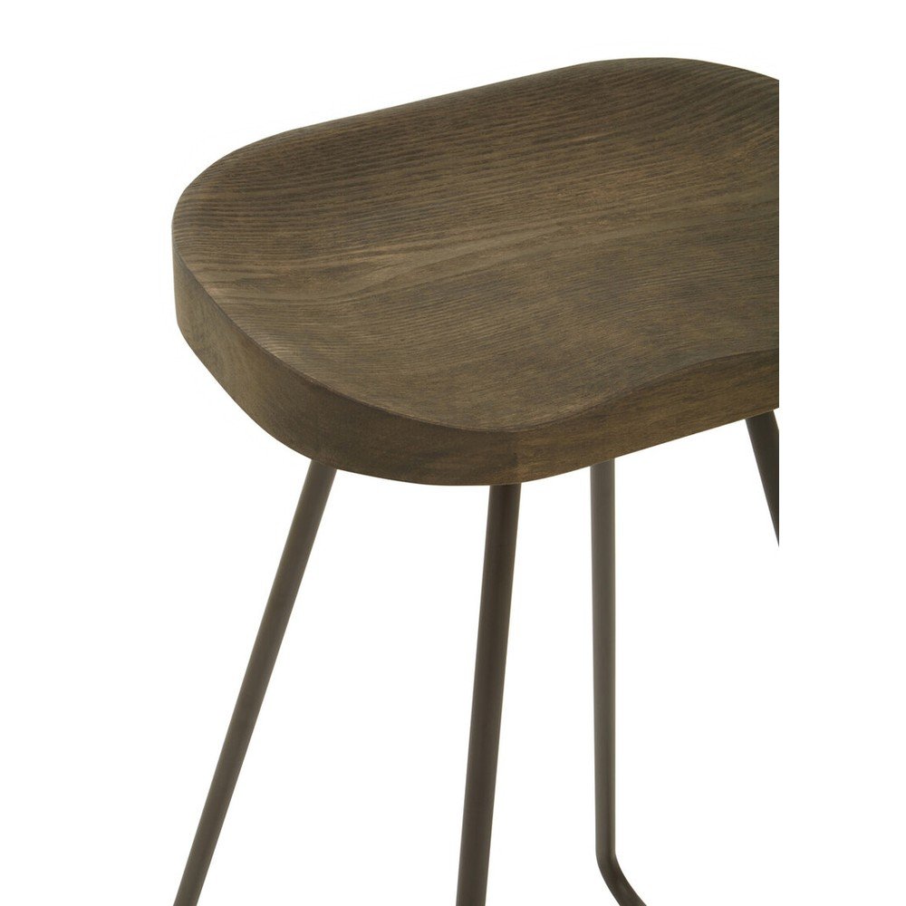 Brązowy/w naturalnym kolorze hoker z litego drewna wiązu (wysokość siedziska 78 cm) District – Premier Housewares (zdjęcie 5)