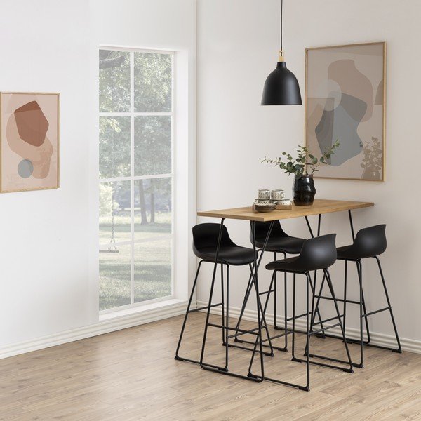 Czarny hoker (wysokość siedziska 76 cm) Tina – Actona-image-1