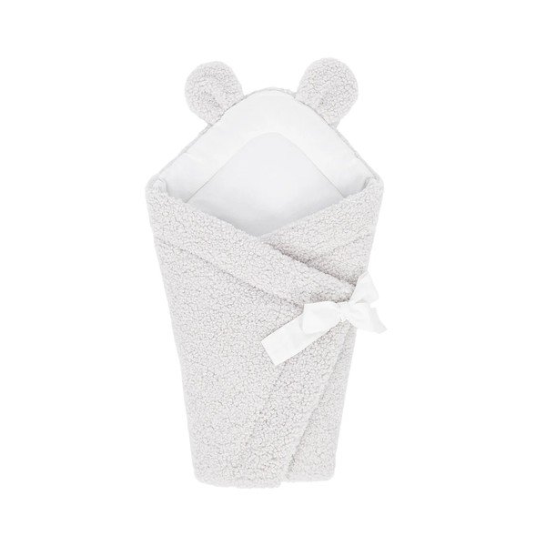 Rożek niemowlęcy z materiału sherpa w kolorze kości słoniowej 35x65 cm – Meowbaby