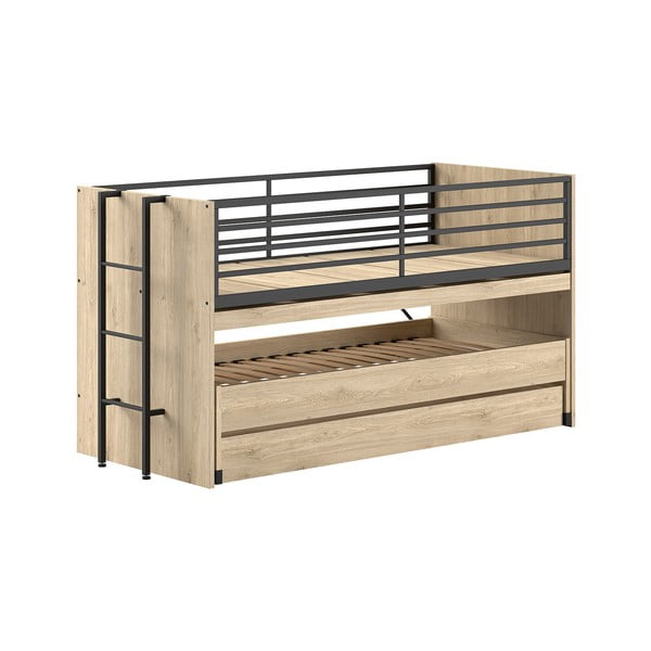 Piętrowe łóżko dziecięce z wysuwanym łóżkiem i stelażem 90x200 cm Sam – Vipack-image-2