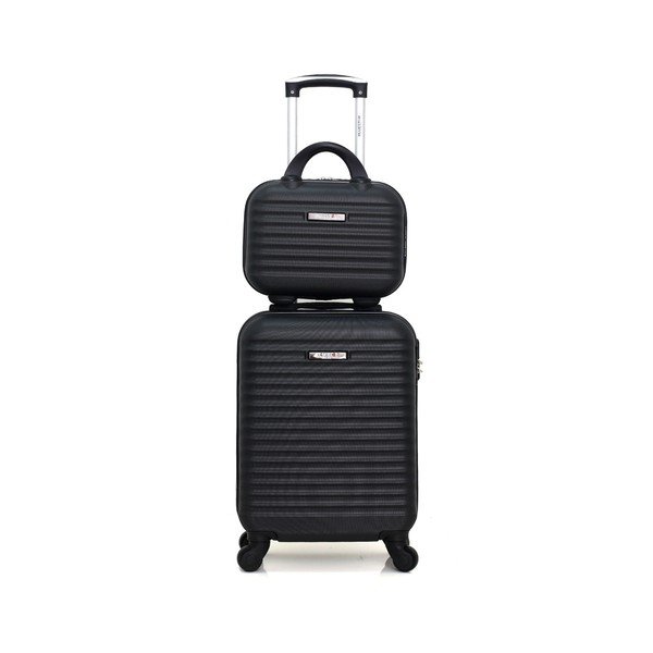 Zestaw czarnej walizki i podręcznego kuferka Bluestar Marro