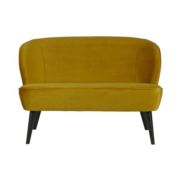 Musztardowa sofa 2-osobowa WOOOD Sara-image-2