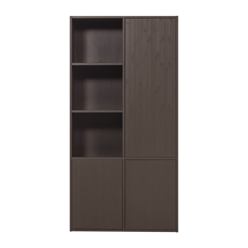 Ciemnobrązowa szafka modułowa z litego drewna sosnowego 108x215 cm Meggy – WOOOD