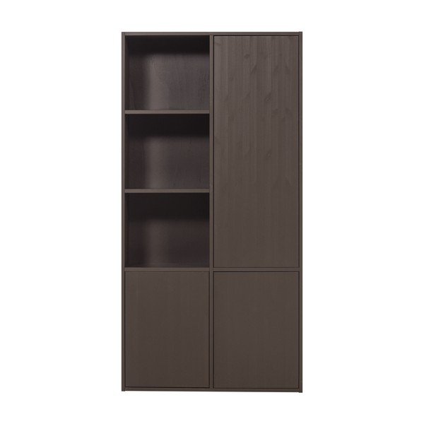 Ciemnobrązowa szafka modułowa z litego drewna sosnowego 108x215 cm Meggy – WOOOD