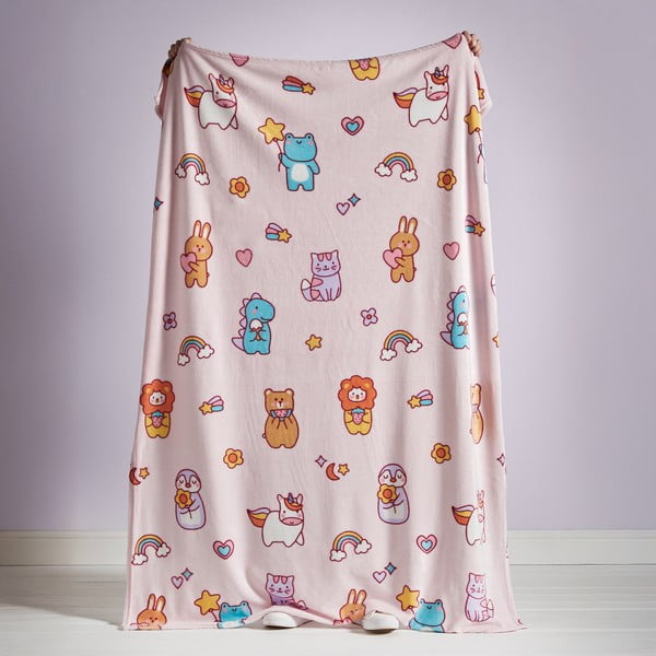 Różowy polarowy koc dziecięcy 130x170 cm Forever Together – Catherine Lansfield-image-2