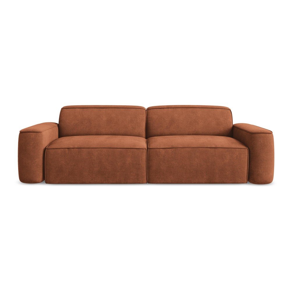 Sofa z tkaniny szenilowej w kolorze terakoty 244 cm Omao – Makamii