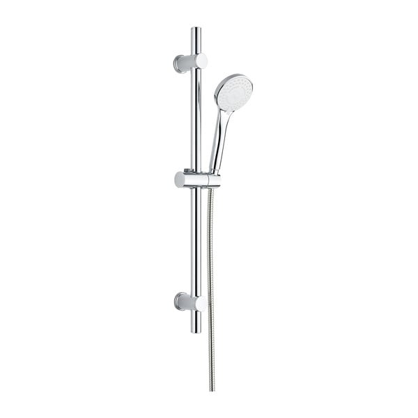 Zestaw prysznicowy ze stali nierdzewnej w kolorze srebra ze słuchawką prysznicową/z drążkiem z suwakiem 70 cm Uno – Allstar
