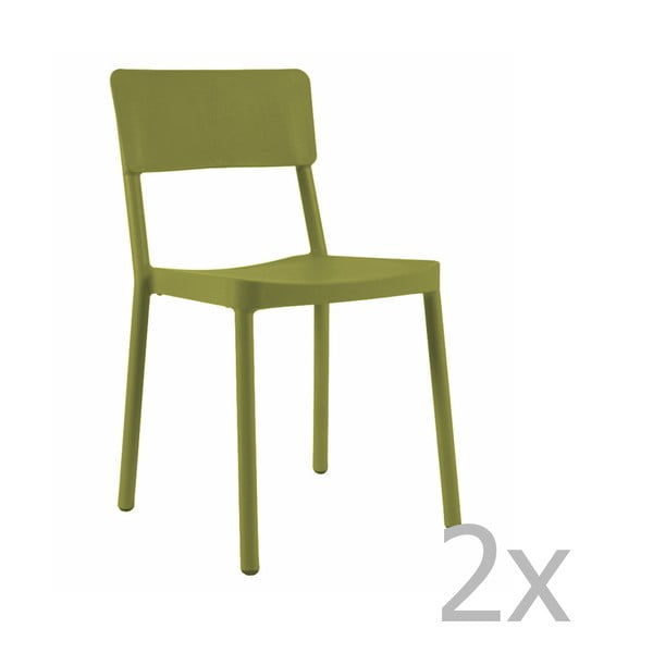 Zestaw 2 zielonych krzeseł ogrodowych Resol Lisboa