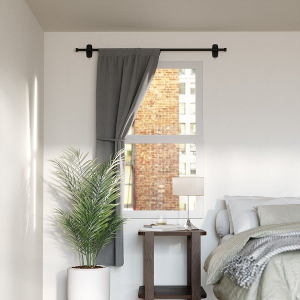 Stalowy regulowany karnisz w kolorze matowej czerni 40 - 71 cm Adhera – Umbra-image-2