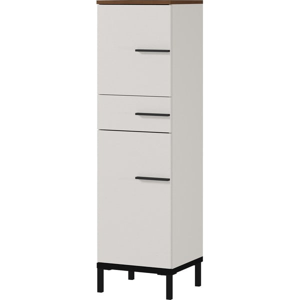 Szarobeżowa szafka łazienkowa w dekorze orzecha 34x123 cm Yonkers – Germania-image-1