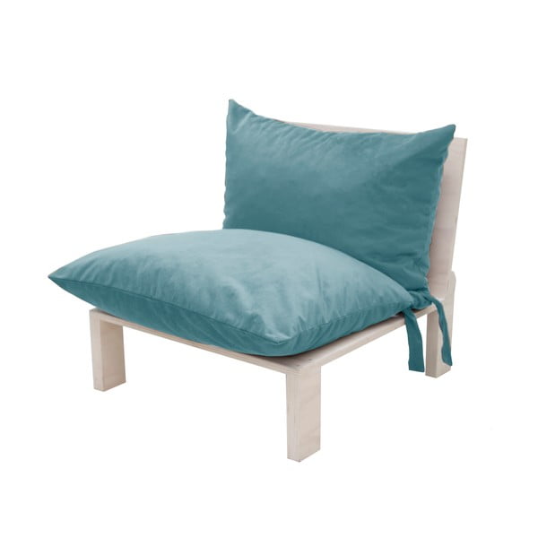 Fotel z poduszkowym oparciem Tanzania Light Blue