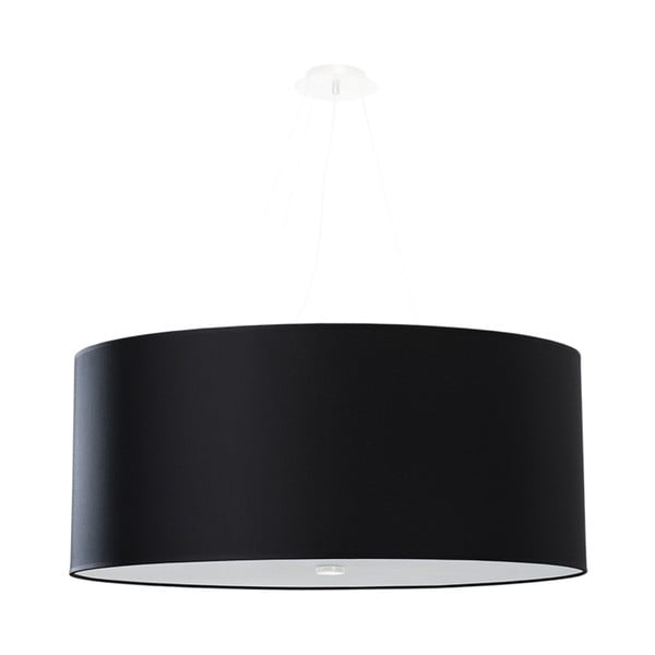 Czarna lampa wisząca z tekstylnym kloszem ø 70 cm Volta – Nice Lamps