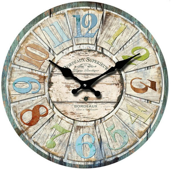 Szklany zegar Bordeaux, 38 cm