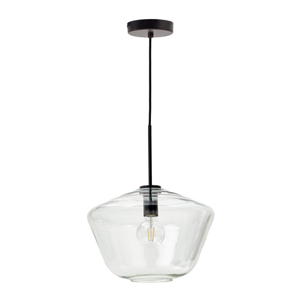 Czarna lampa wisząca ze szklanym kloszem ø 34 cm Mao – Kave Home