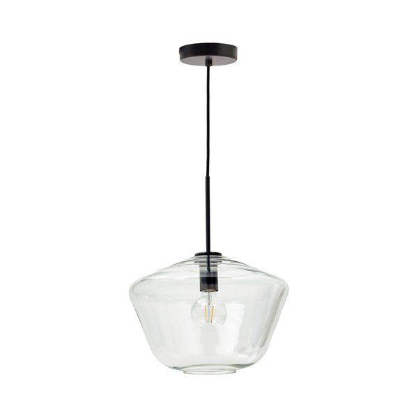 Czarna lampa wisząca ze szklanym kloszem ø 34 cm Mao – Kave Home