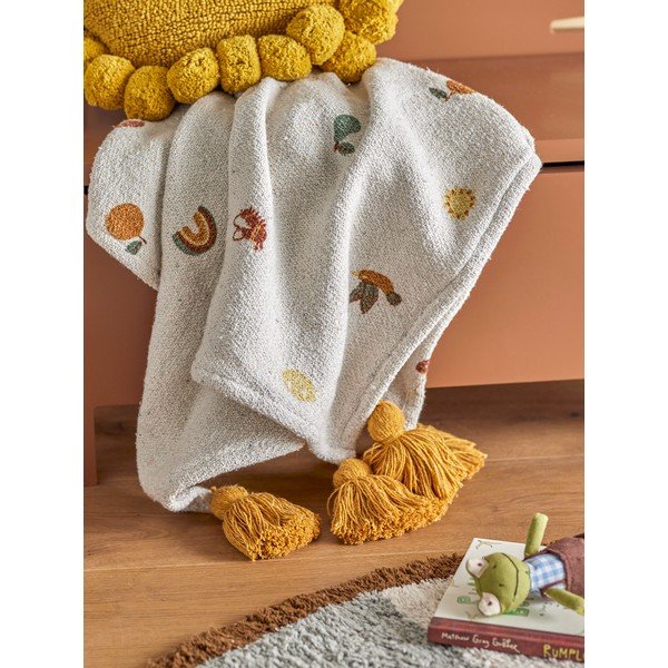 Biały koc dziecięcy 80x100 cm Agnes – Bloomingville Mini-image-1