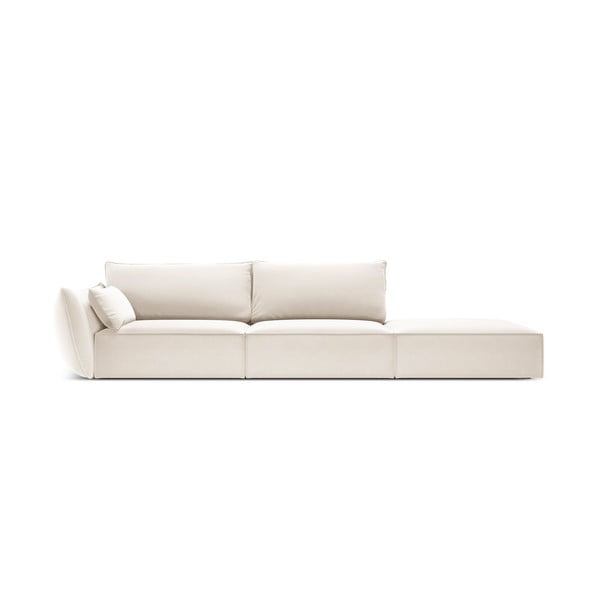 Beżowa aksamitna sofa lewostronna 264 cm Vanda – Mazzini Sofas