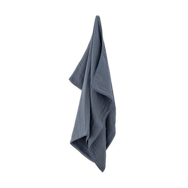 Ciemnoniebieski bawełniany koc dziecięcy 100x80 cm Muslin − Bloomingville Mini-image-3