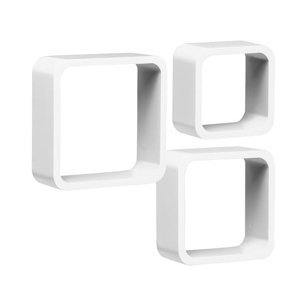 Zestaw 3 półek Cubes, białe-image-1