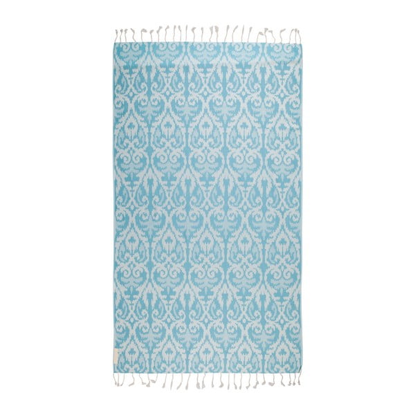 Jasnoniebieski ręcznik hammam z bawełnianych i bambusowych włókien Begonville Legacy, 180x95 cm