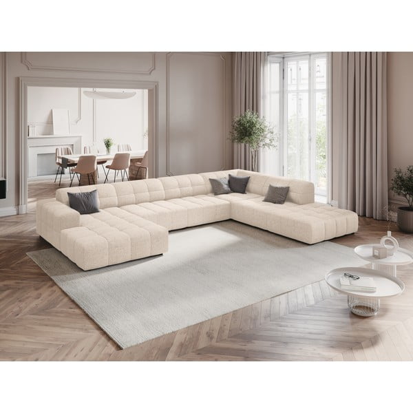 Kremowy narożnik (prawostronny/w kształcie litery U) Chicago – Cosmopolitan Design-image-1