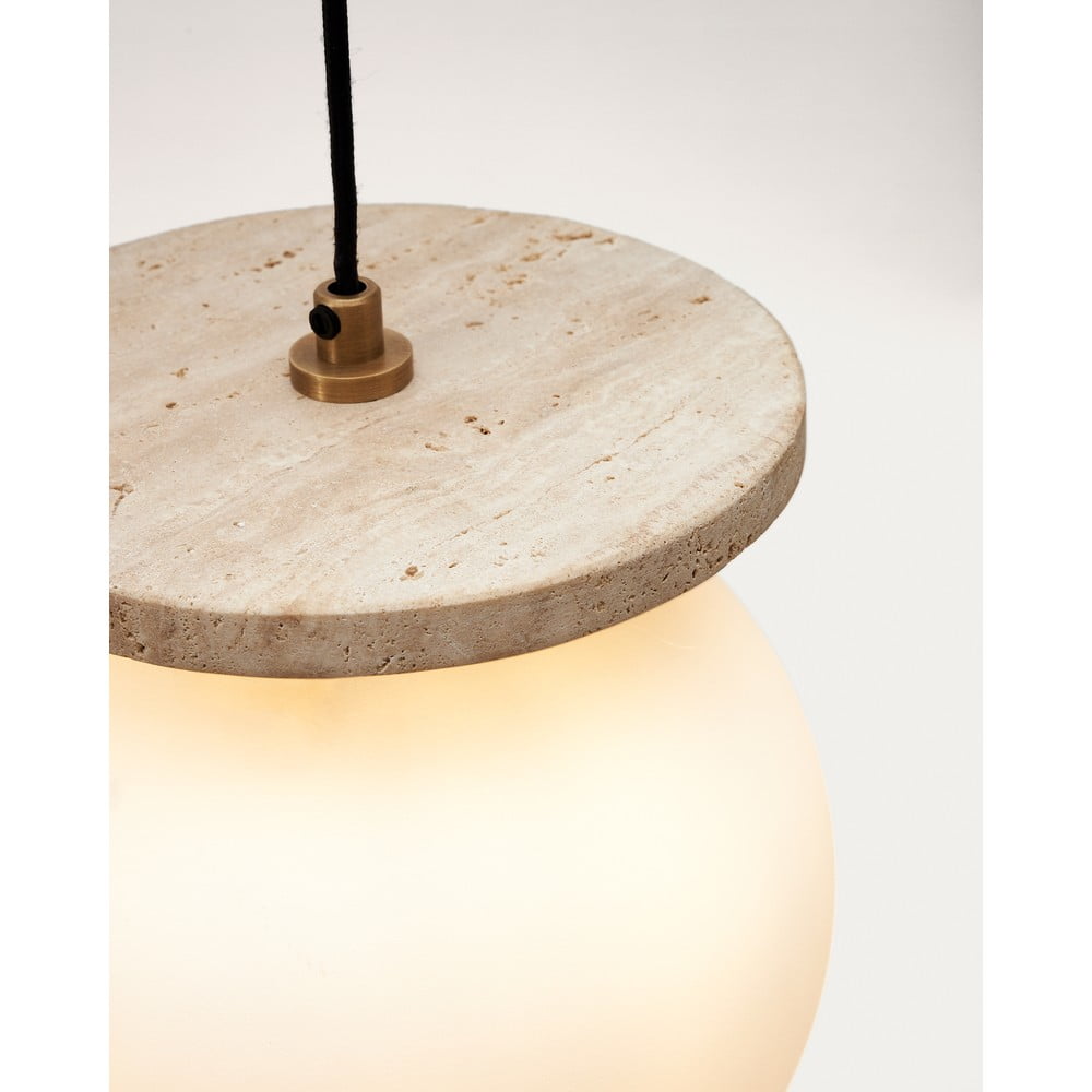 Biała lampa wisząca ze szklanym kloszem ø 20 cm Malachi – Kave Home (zdjęcie 4)