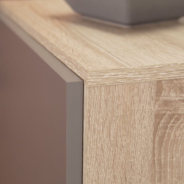 Szaro-brązowa szafka na buty z brązowym korpusem Symbiosis Bamboo-image-2