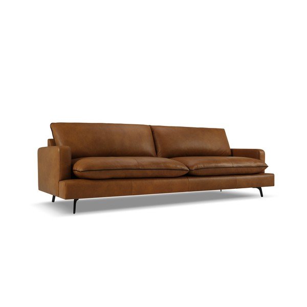 Koniakowa skórzana sofa 260 cm Virna – Micadoni Home-image-2