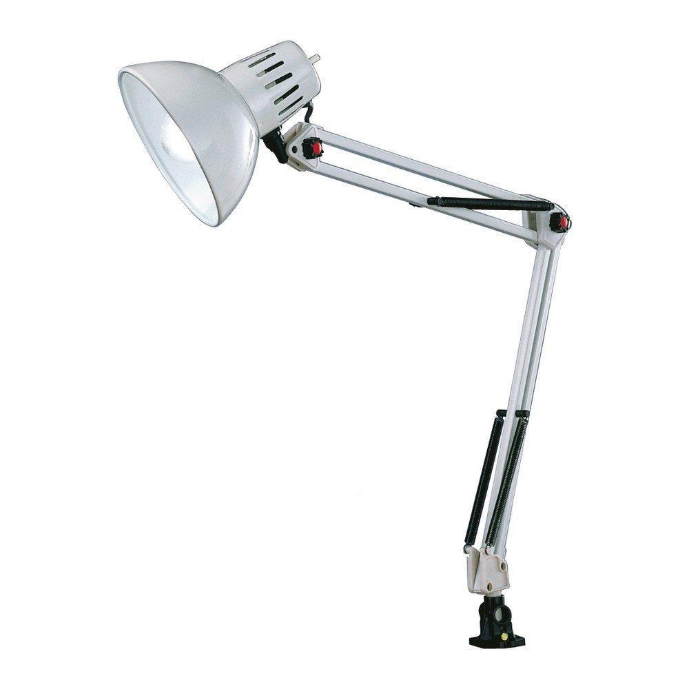 Biała lampa stołowa z elastyczną konstrukcją/z klipsem (wysokość 73,5 cm) Tajo – Trio (zdjęcie 4)