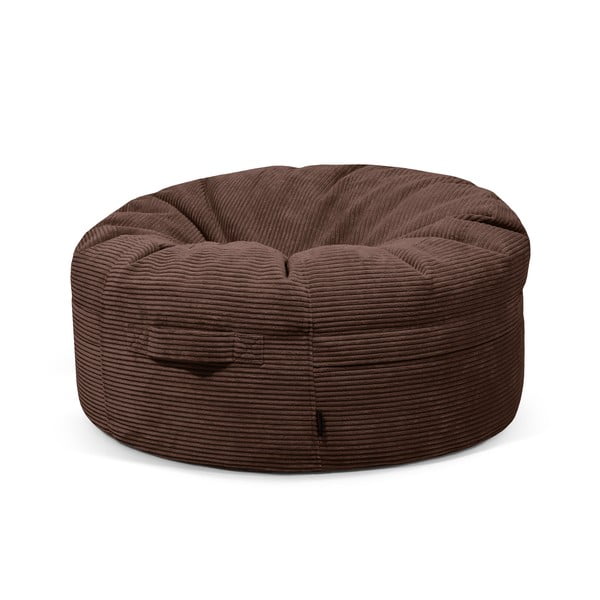 Ciemnobrązowy sztruksowy worek do siedzenia Roll 105 – SLOWDOWN