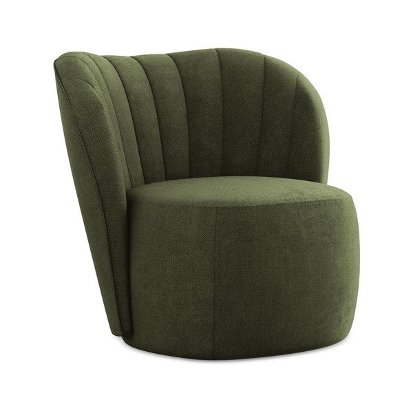 Zielony fotel z tkaniny szenilowej Keloa – Makamii