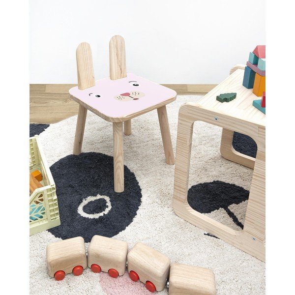 Dziecięce krzesło z litej sosny Little Nice Things Rose Bunny-image-1
