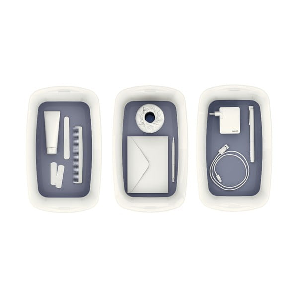 Biały/szary plastikowy pojemnik z pokrywką 32x19x13 cm MyBox – Leitz-image-2