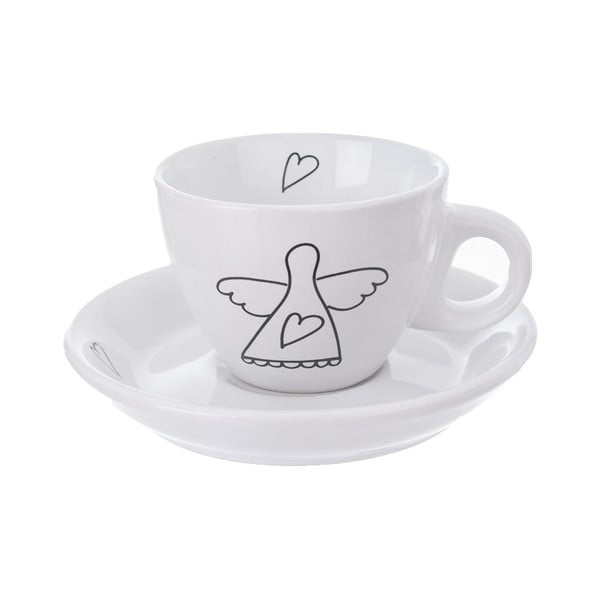 Czarno-białe ceramiczne filiżanki zestaw 2 szt. 90 ml – Orion-image-1