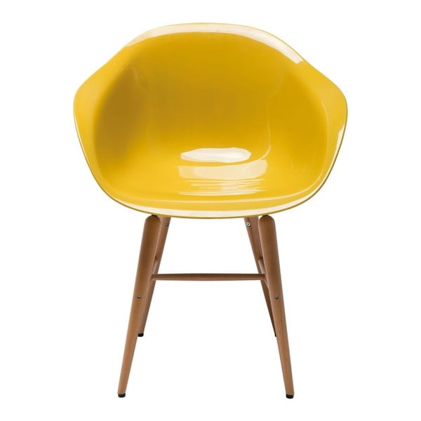 Żółte krzesło do jadalni Kare Design Armlehe Forum