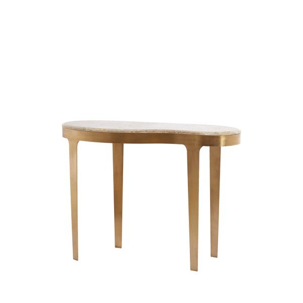 Konsola z marmurowym blatem w kolorze brązu/szarobrązowa 40x110 cm Giulio – Light & Living