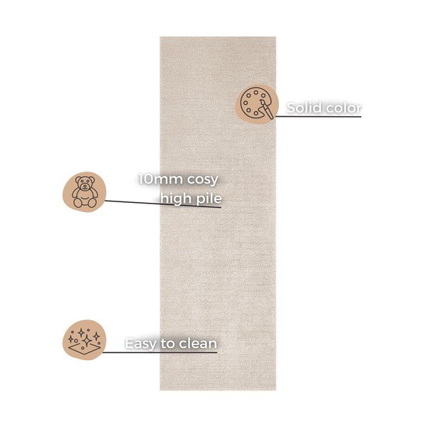 Beżowy chodnik Mint Rugs Supersoft, 80x250 cm-image-4