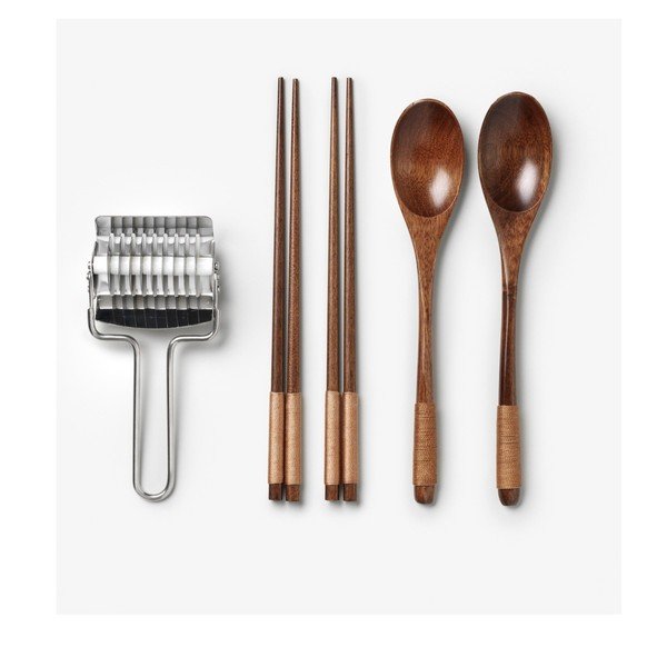 Niebieski zestaw pałeczek ze stali nierdzewnej i bambusa dla 2 osób The Essentials - Ramen Tools – Printworks