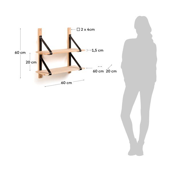 Półka ze skórzanymi detalami Kave Home Nazeli-image-4