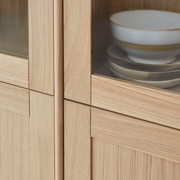 Naturalna witryna w dekorze dębu z oświetleniem 89x199 cm Mistral – Hammel Furniture-image-2