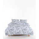 Biało-szara pościel jednoosobowa z bawełny renforcé 140x200 cm White Floral – Mila Home Luxury