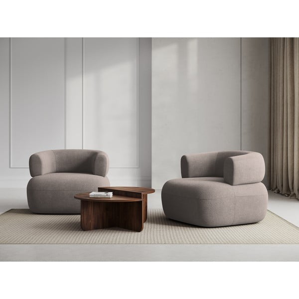 Beżowy fotel z materiału bouclé Jenny – Micadoni Home-image-1