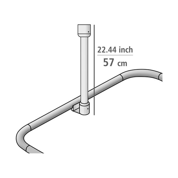 Uchwyt sufitowy na drążek do zasłony prysznicowej w kolorze srebra z połyskiem Era – Wenko-image-2