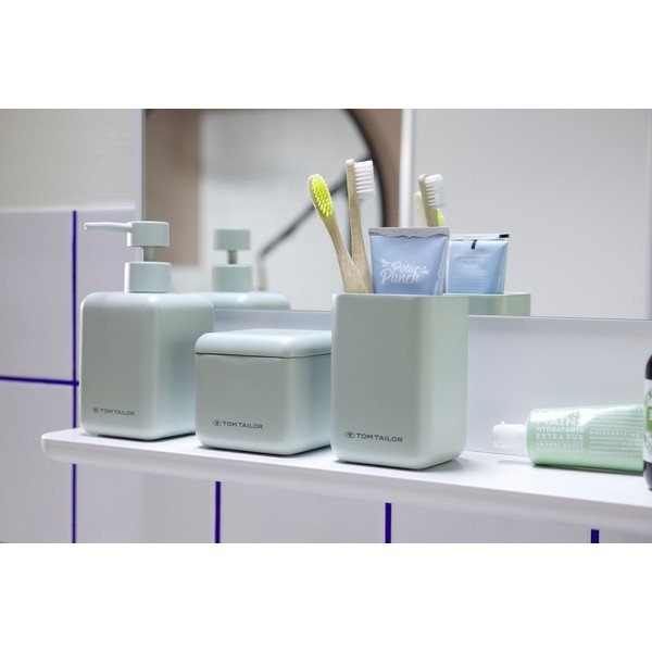 Jasnozielony organizer łazienkowy na waciki z żywicy polimerowej Tom Tailor T-Rounded – Wenko-image-1