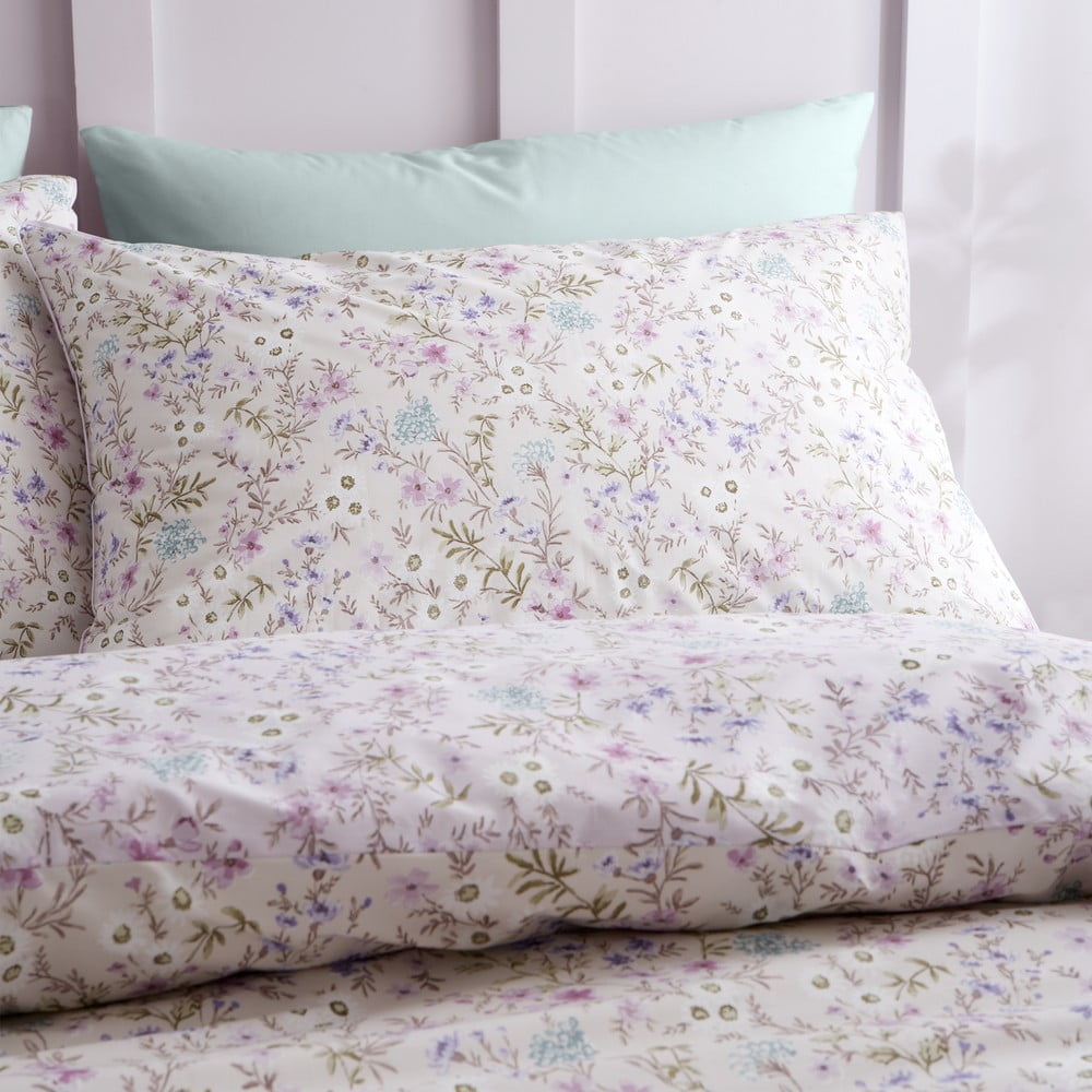 Lawendowo-beżowa bawełniana pościel jednoosobowa 135x200 cm Ditsy Floral – Bianca (zdjęcie 4)