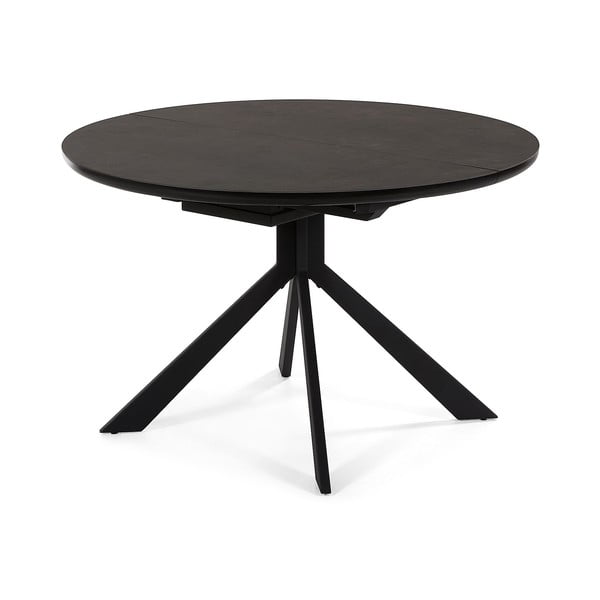 Czarny stół rozkładany La Forma Haydee, ø 120 cm