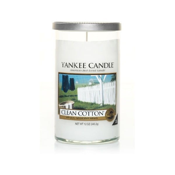 Świeca zapachowa Yankee Candle Czysta Bawełna, czas palenia až 90 godzin